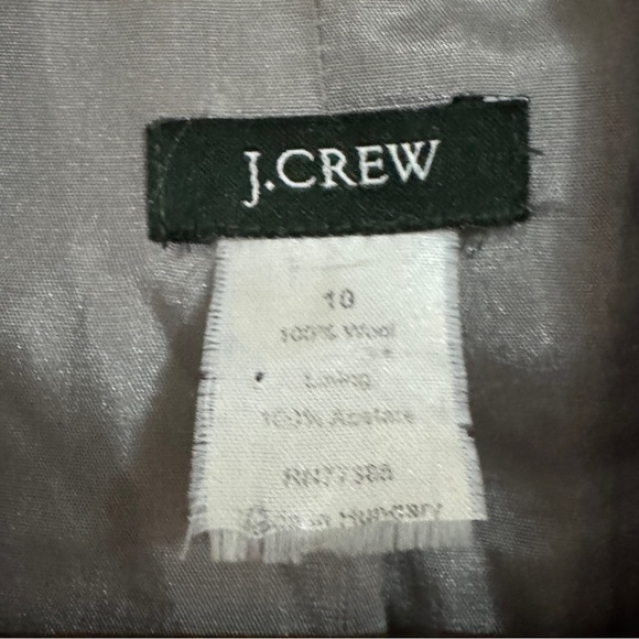 J Crew Mini Houndstooth Check Plaid Wool Suit Jacket Blazer Size 10 Black White - Picture 6 of 7